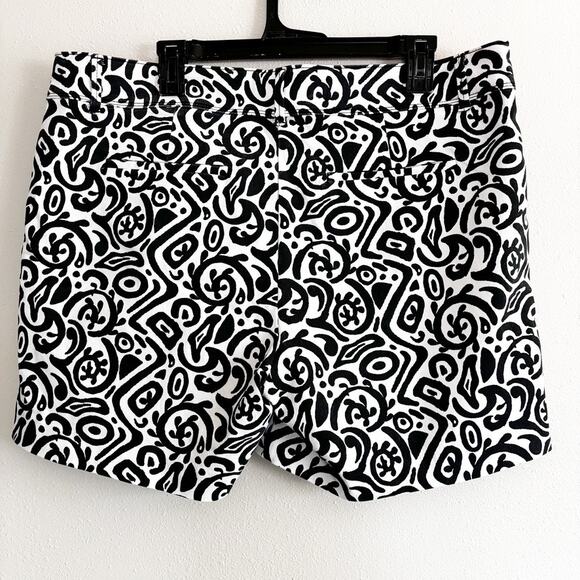 Isaac Mizrahi Shorts Sz 16 Black White Pattern Cotton Chinos New York Dressy - Picture 2 of 12